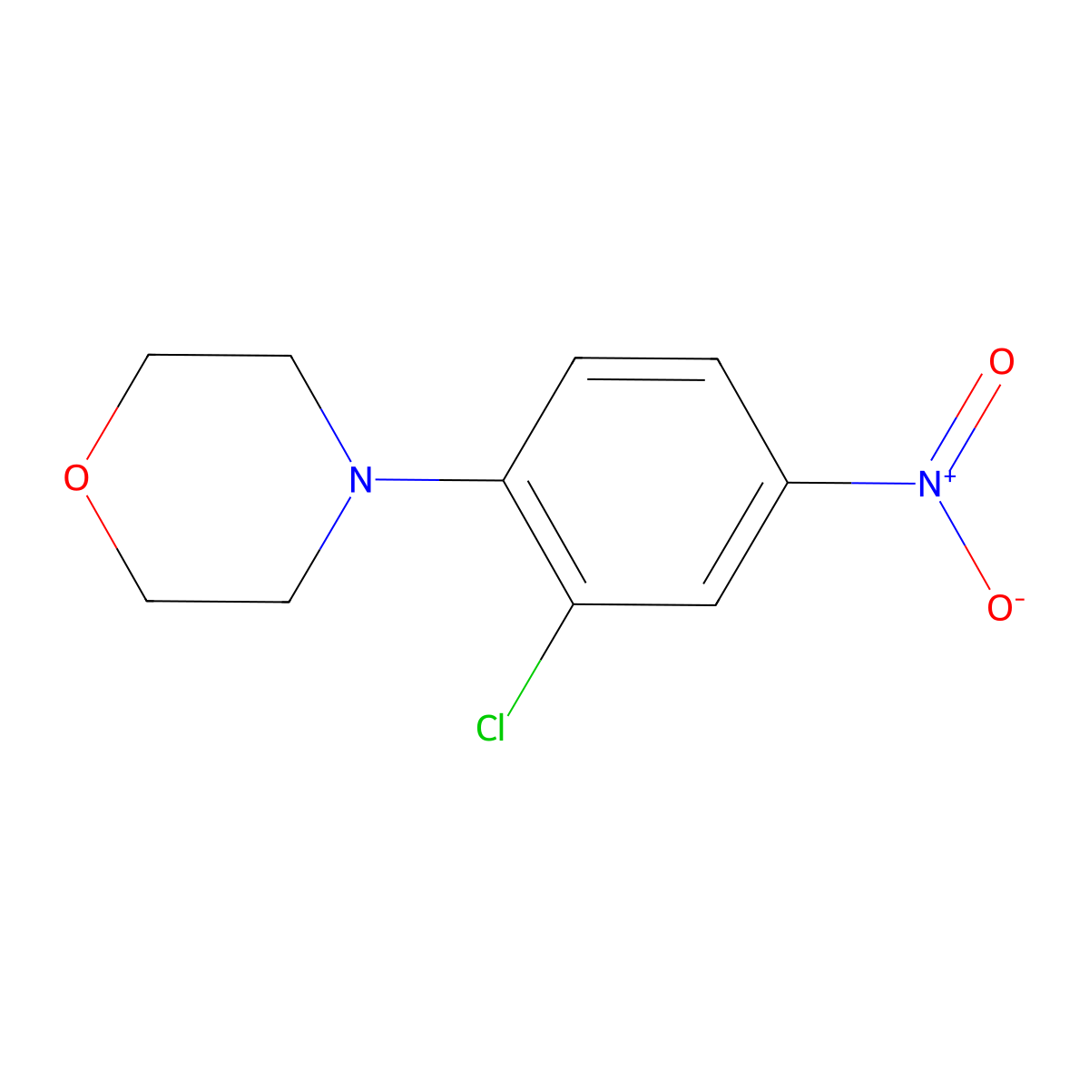 Morpholine, 4-(2-chloro-4-nitrophenyl)- molecular structure, CAS 55435-71-7