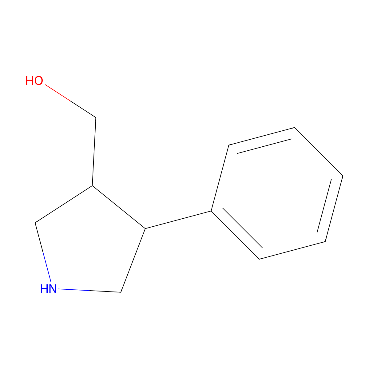 (4-Phenylpyrrolidin-3-yl)methanol molecular structure, CAS 55438-50-1