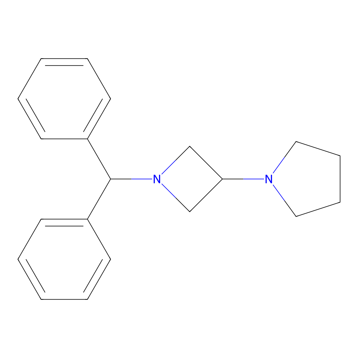 1-(1-Benzhydrylazetidin-3-yl)pyrrolidine molecular structure, CAS 55438-67-0
