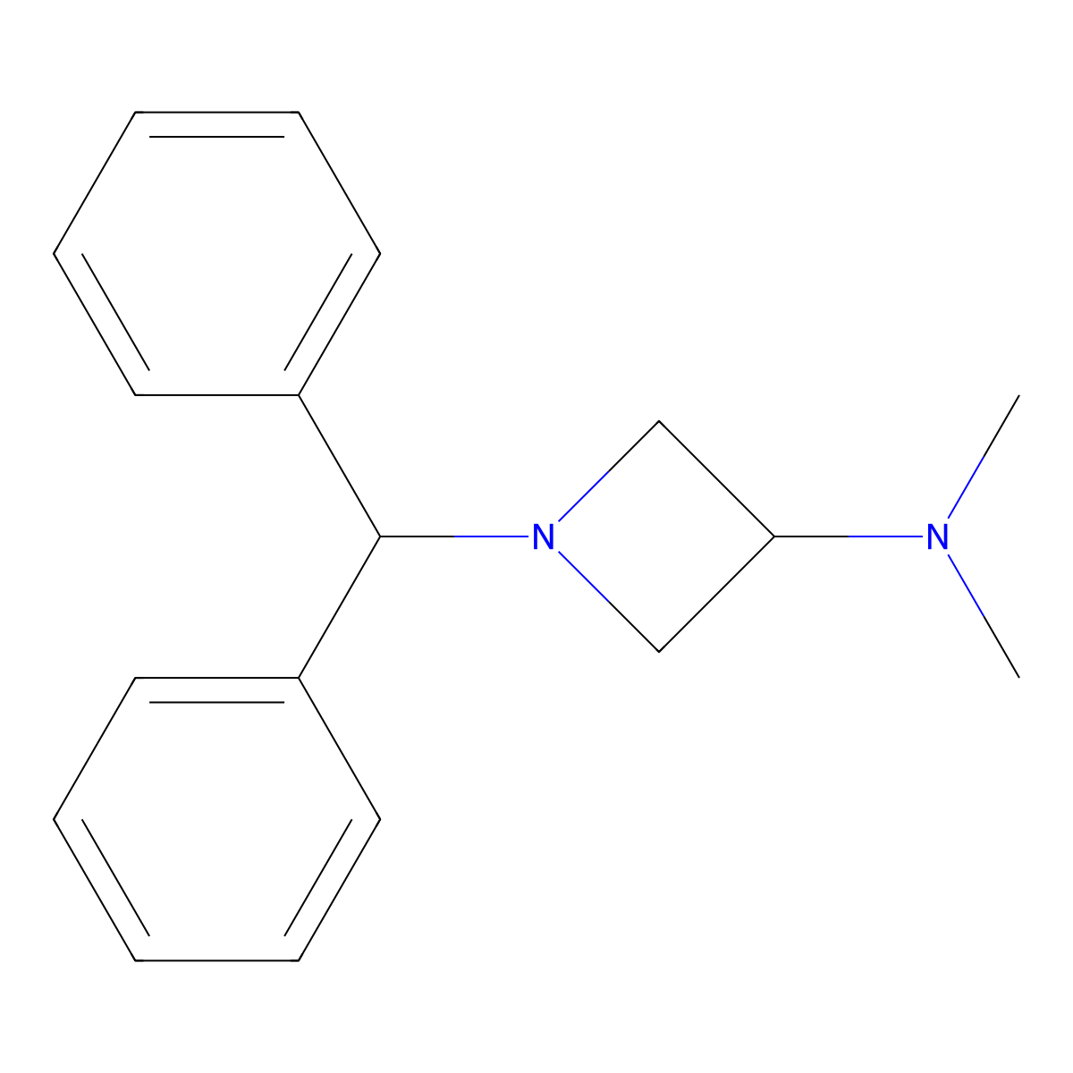 1-Benzhydryl-N,N-dimethylazetidin-3-amine molecular structure, CAS 55438-79-4