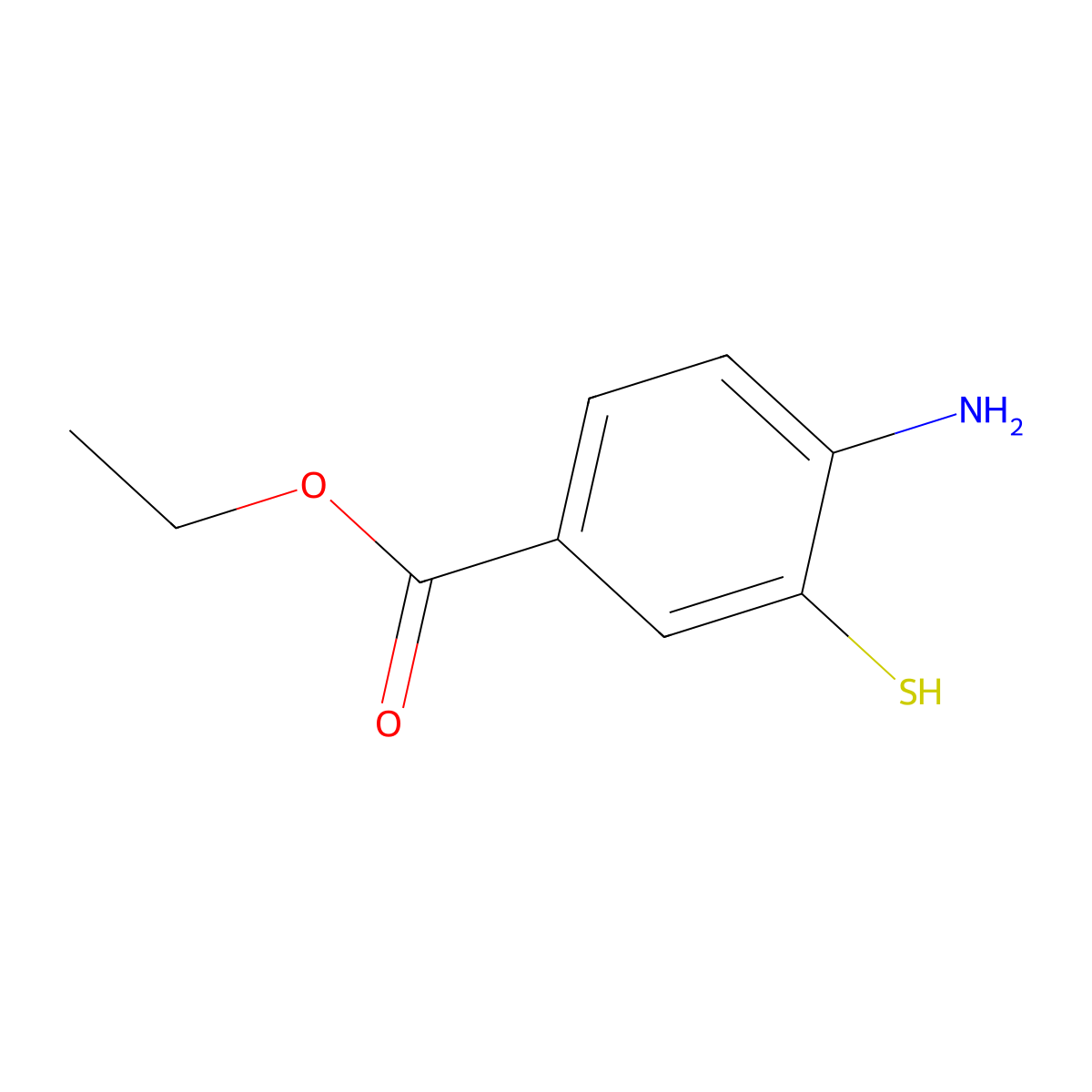 4-Amino-3-mercapto-benzoic acid ethyl ester molecular structure, CAS 55439-71-9