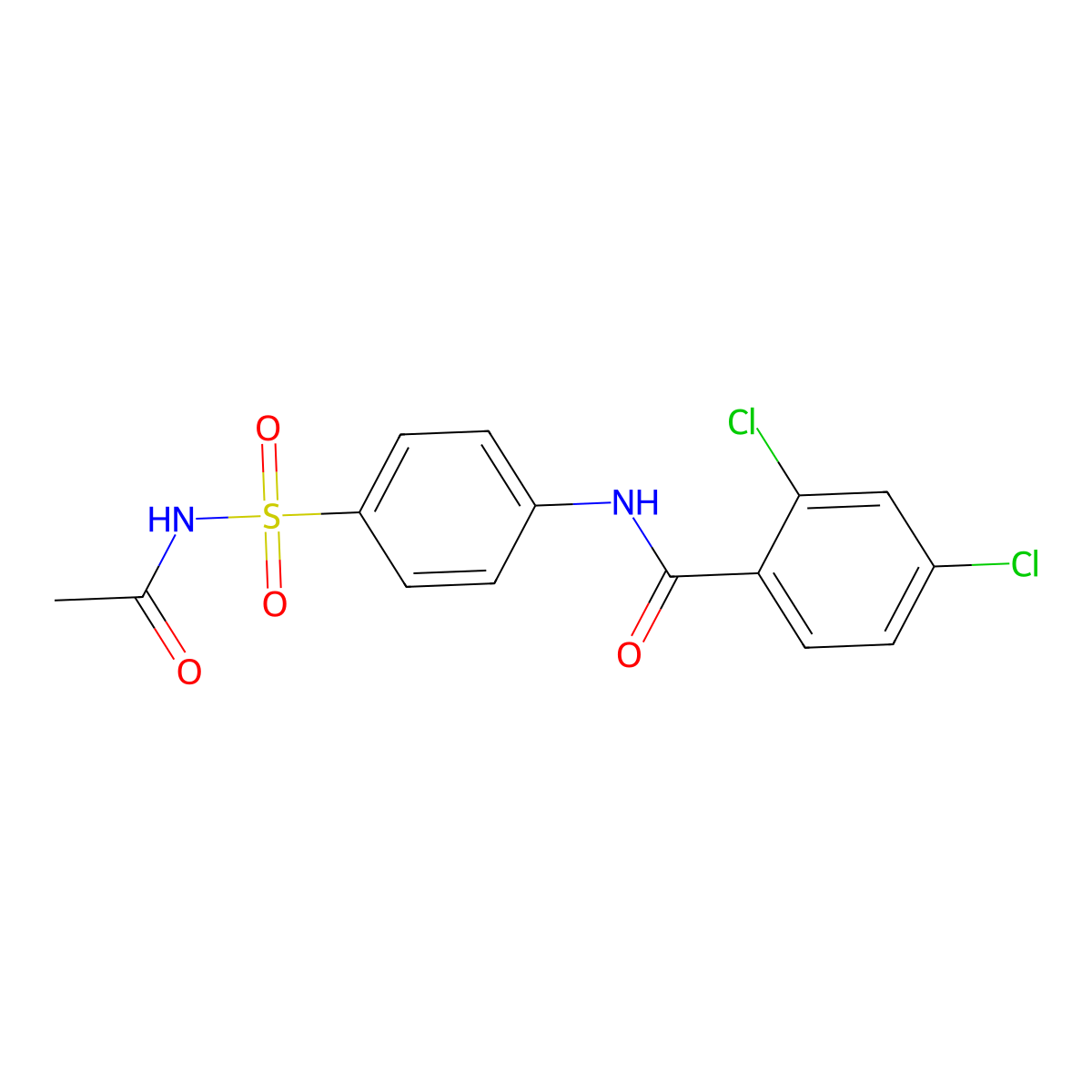 N-[4-(acetylsulfamoyl)phenyl]-2,4-dichlorobenzamide molecular structure, CAS 5544-16-1