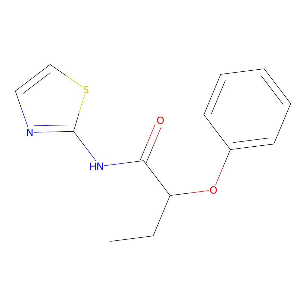 2-phenoxy-N-(1,3-thiazol-2-yl)butanamide molecular structure, CAS 5544-32-1