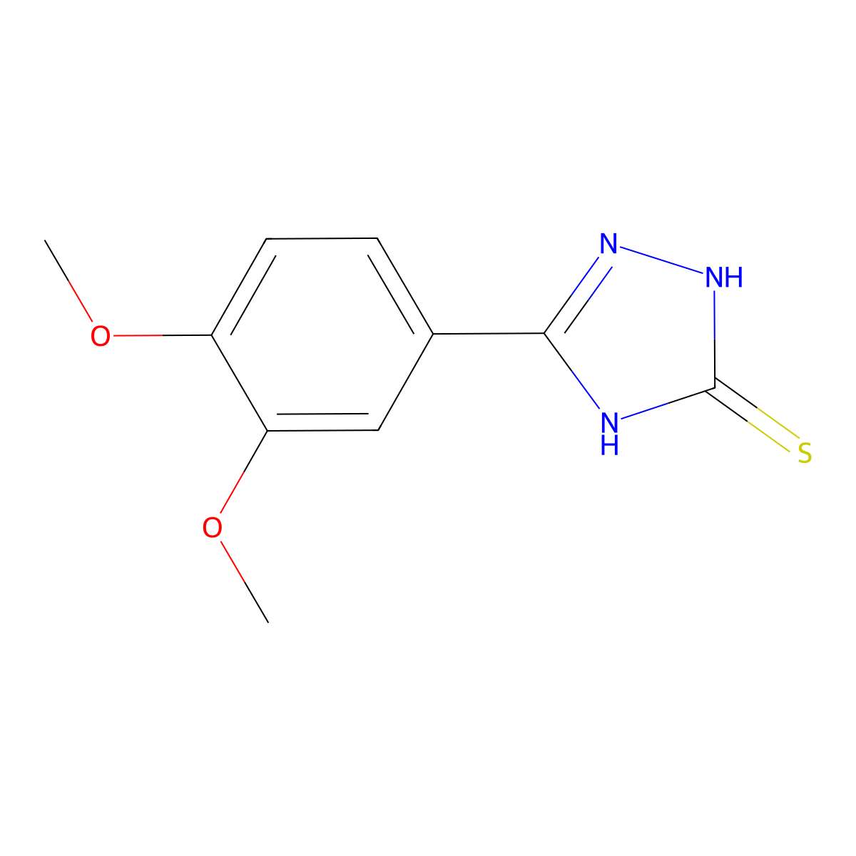 5-(3,4-dimethoxyphenyl)-2,4-dihydro-3H-1,2,4-triazole-3-thione molecular structure, CAS 5544-70-7