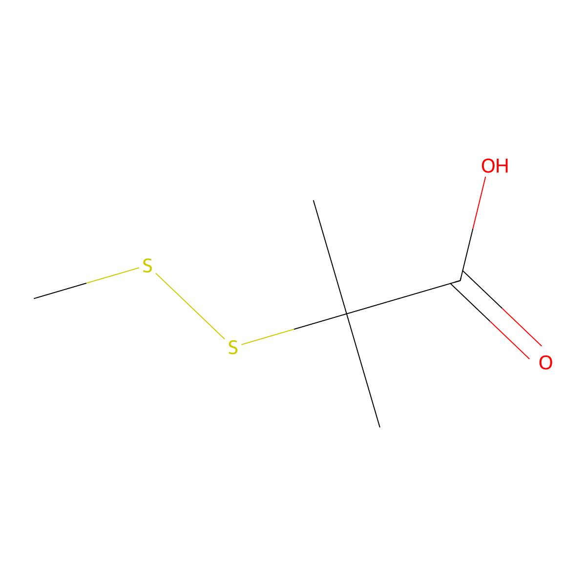 2-Methyl-2-(methyldisulfanyl)propanoic acid molecular structure, CAS 55440-43-2