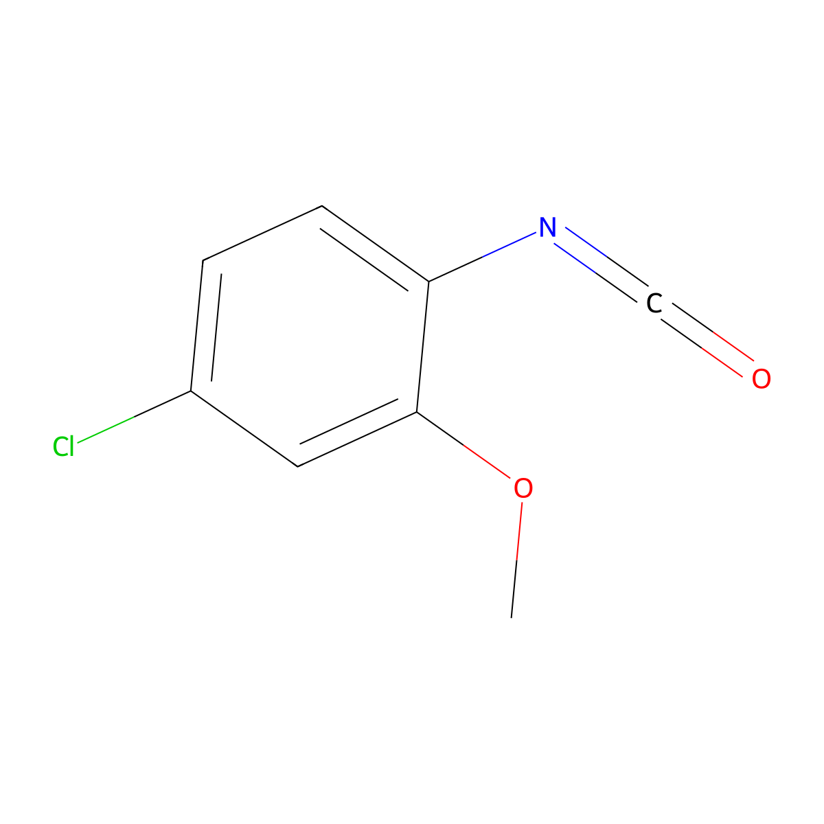 4-Chloro-1-isocyanato-2-methoxybenzene molecular structure, CAS 55440-53-4