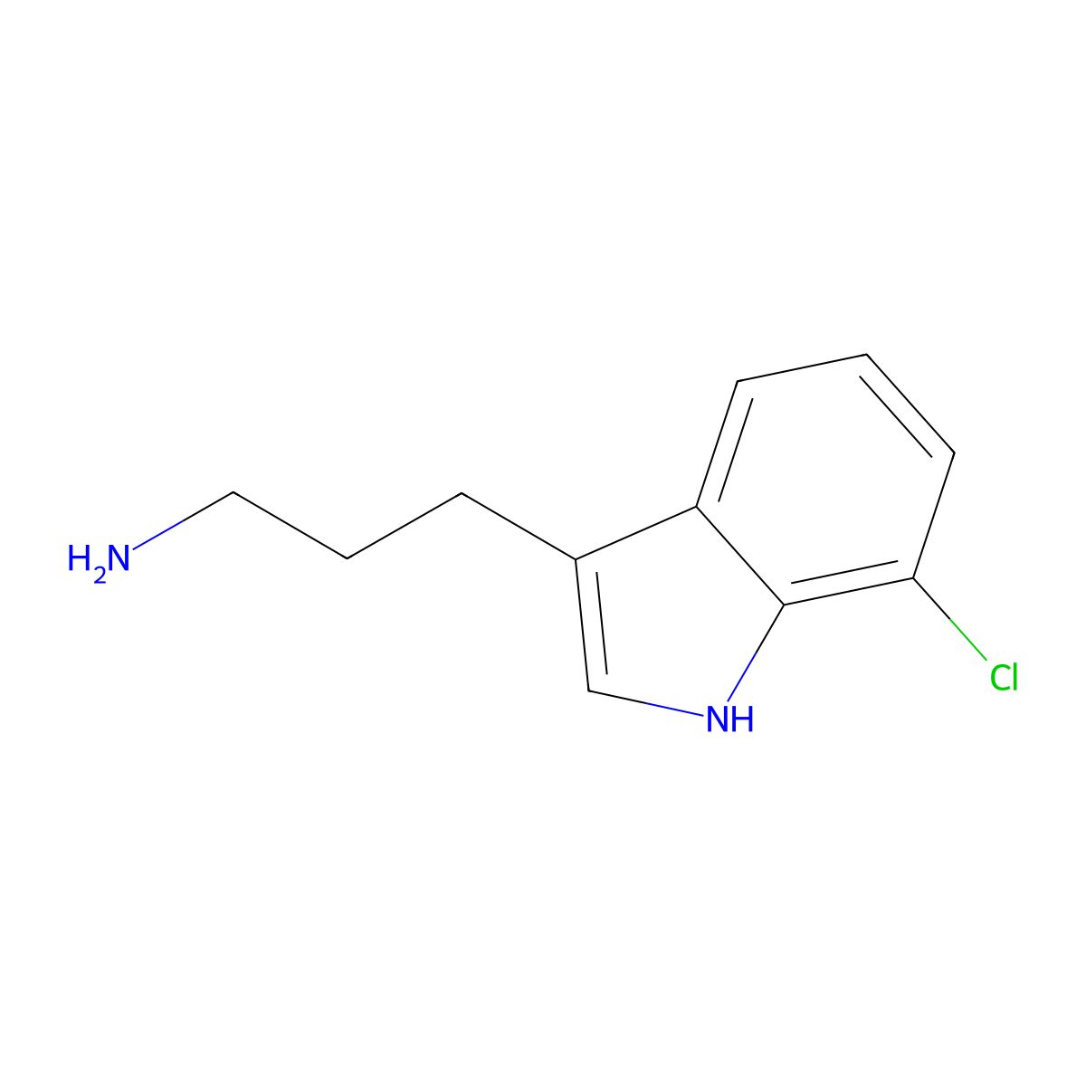 3-(7-chloro-1H-indol-3-yl)propan-1-amine molecular structure, CAS 554402-34-5