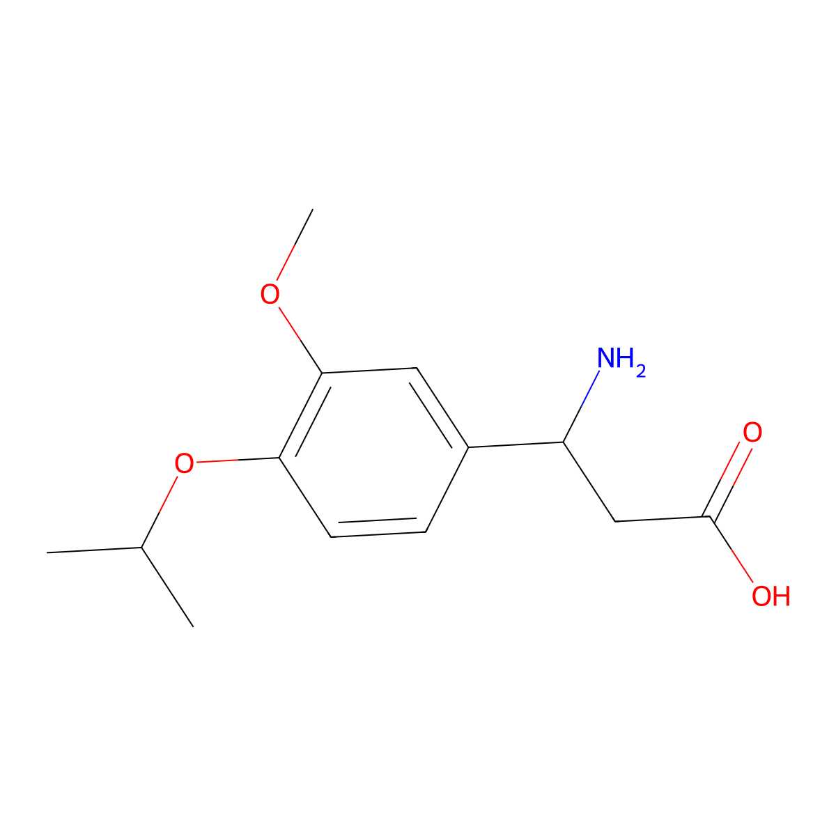 3-Amino-3-(4-isopropoxy-3-methoxyphenyl)propanoic acid molecular structure, CAS 554402-59-4