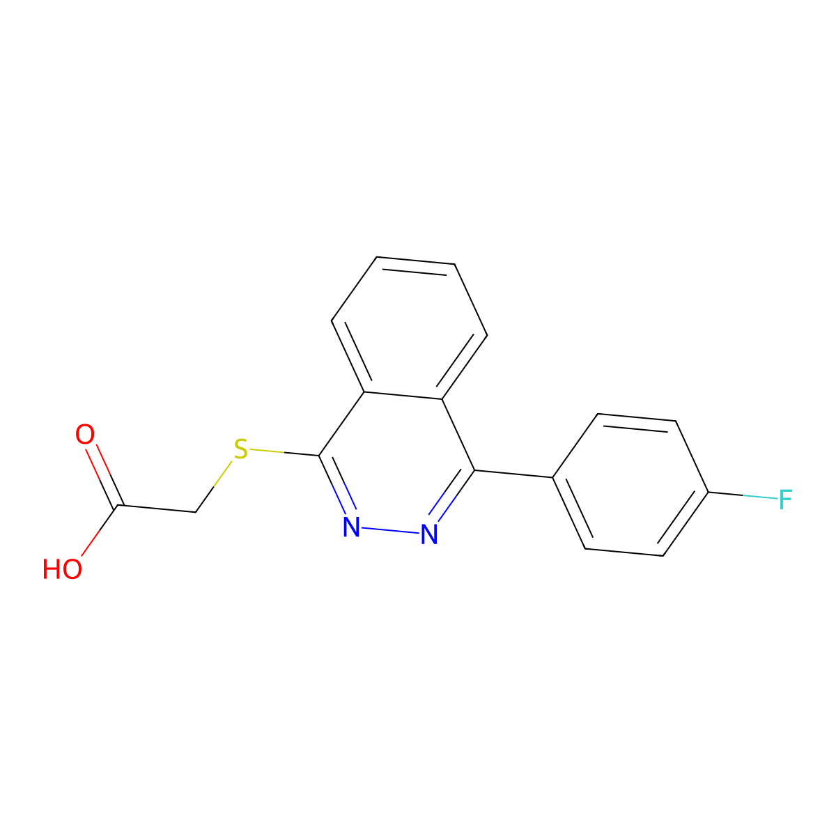 2-{[4-(4-Fluorophenyl)phthalazin-1-yl]sulfanyl}acetic acid molecular structure, CAS 554404-23-8