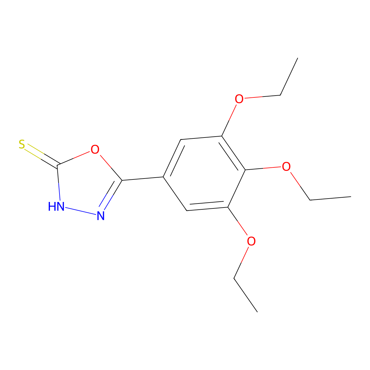 5-(3,4,5-Triethoxyphenyl)-1,3,4-oxadiazole-2-thiol molecular structure, CAS 554404-31-8