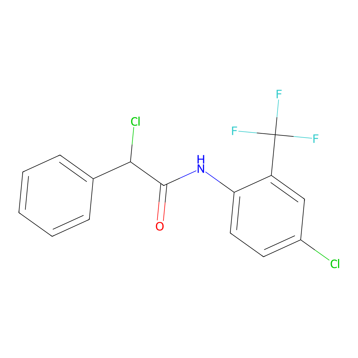 2-chloro-N-[4-chloro-2-(trifluoromethyl)phenyl]-2-phenylacetamide molecular structure, CAS 554404-34-1