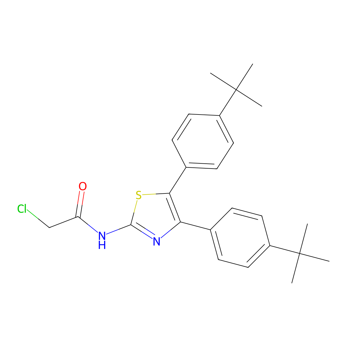 N-[bis(4-tert-butylphenyl)-1,3-thiazol-2-yl]-2-chloroacetamide molecular structure, CAS 554404-35-2