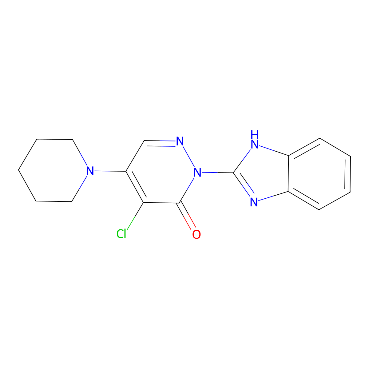2-(1H-1,3-benzodiazol-2-yl)-4-chloro-5-(piperidin-1-yl)-2,3-dihydropyridazin-3-one molecular structure, CAS 554404-38-5