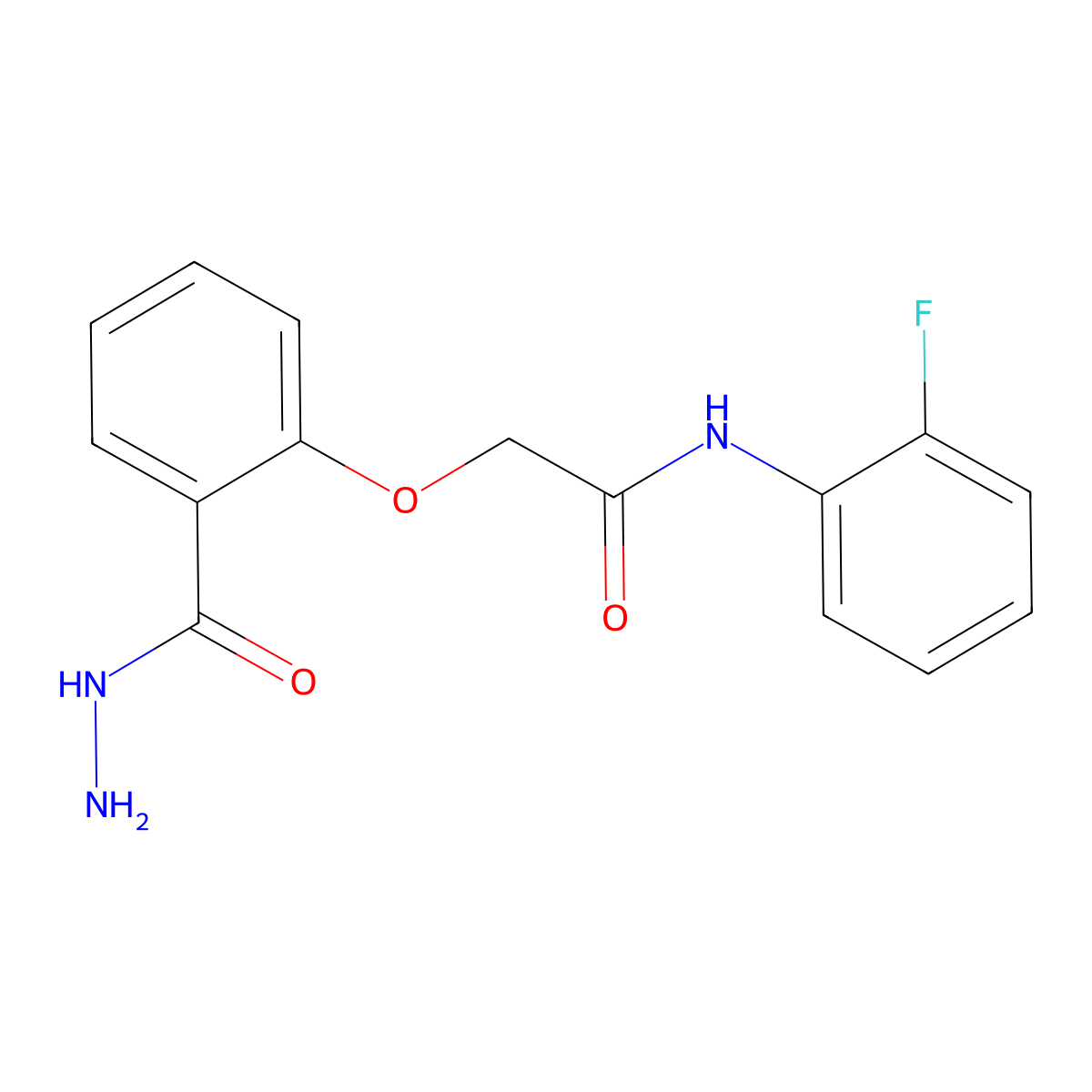 N-(2-fluorophenyl)-2-[2-(hydrazinecarbonyl)phenoxy]acetamide molecular structure, CAS 554404-41-0