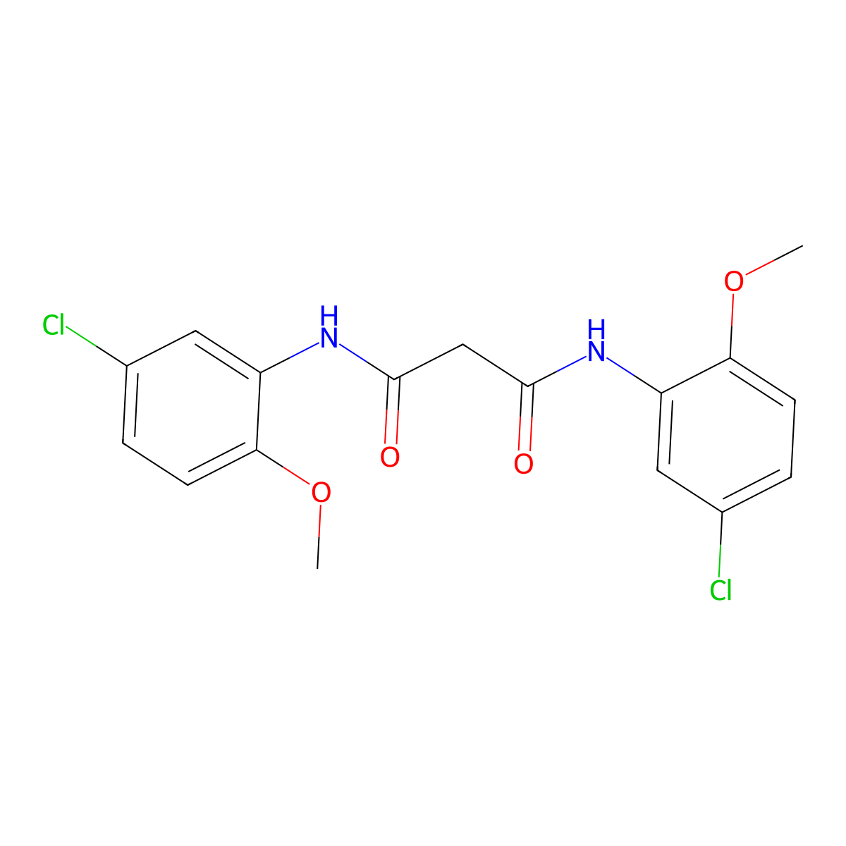 N,N'-bis(5-chloro-2-methoxyphenyl)propanediamide molecular structure, CAS 554404-47-6
