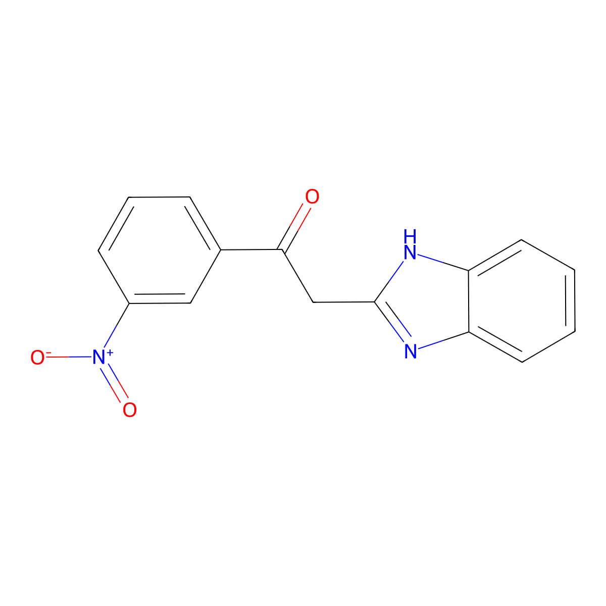 2-(1H-1,3-benzodiazol-2-yl)-1-(3-nitrophenyl)ethan-1-one molecular structure, CAS 554405-15-1