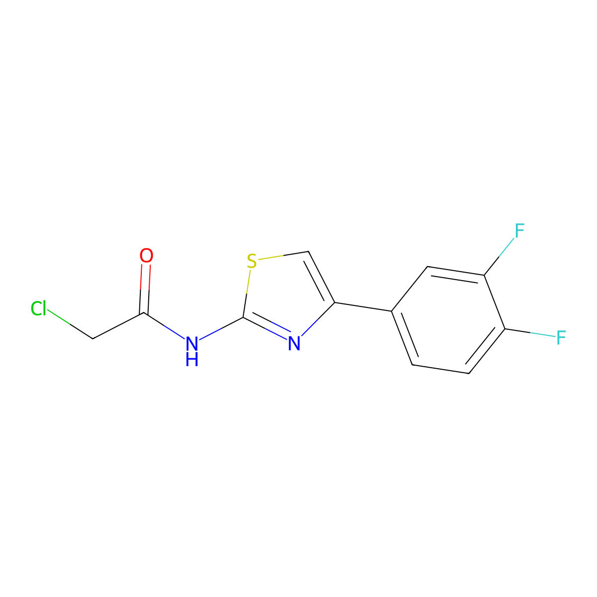 2-chloro-N-[4-(3,4-difluorophenyl)-1,3-thiazol-2-yl]acetamide molecular structure, CAS 554405-16-2