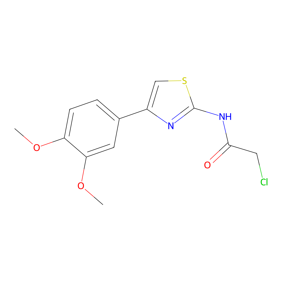 2-chloro-N-[4-(3,4-dimethoxyphenyl)-1,3-thiazol-2-yl]acetamide molecular structure, CAS 554405-19-5