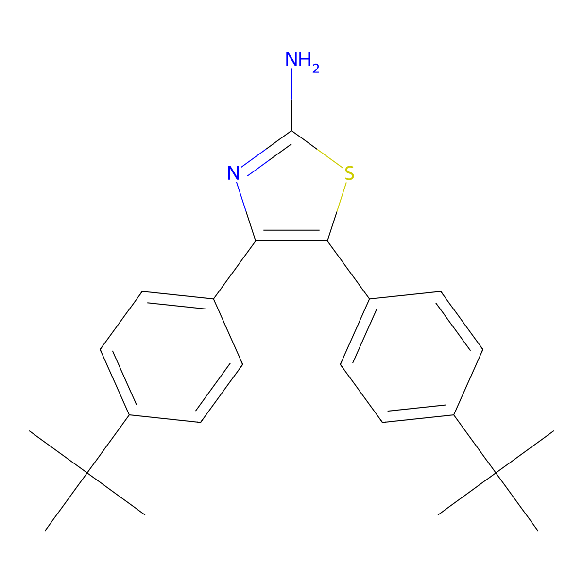Bis(4-tert-butylphenyl)-1,3-thiazol-2-amine molecular structure, CAS 554405-20-8