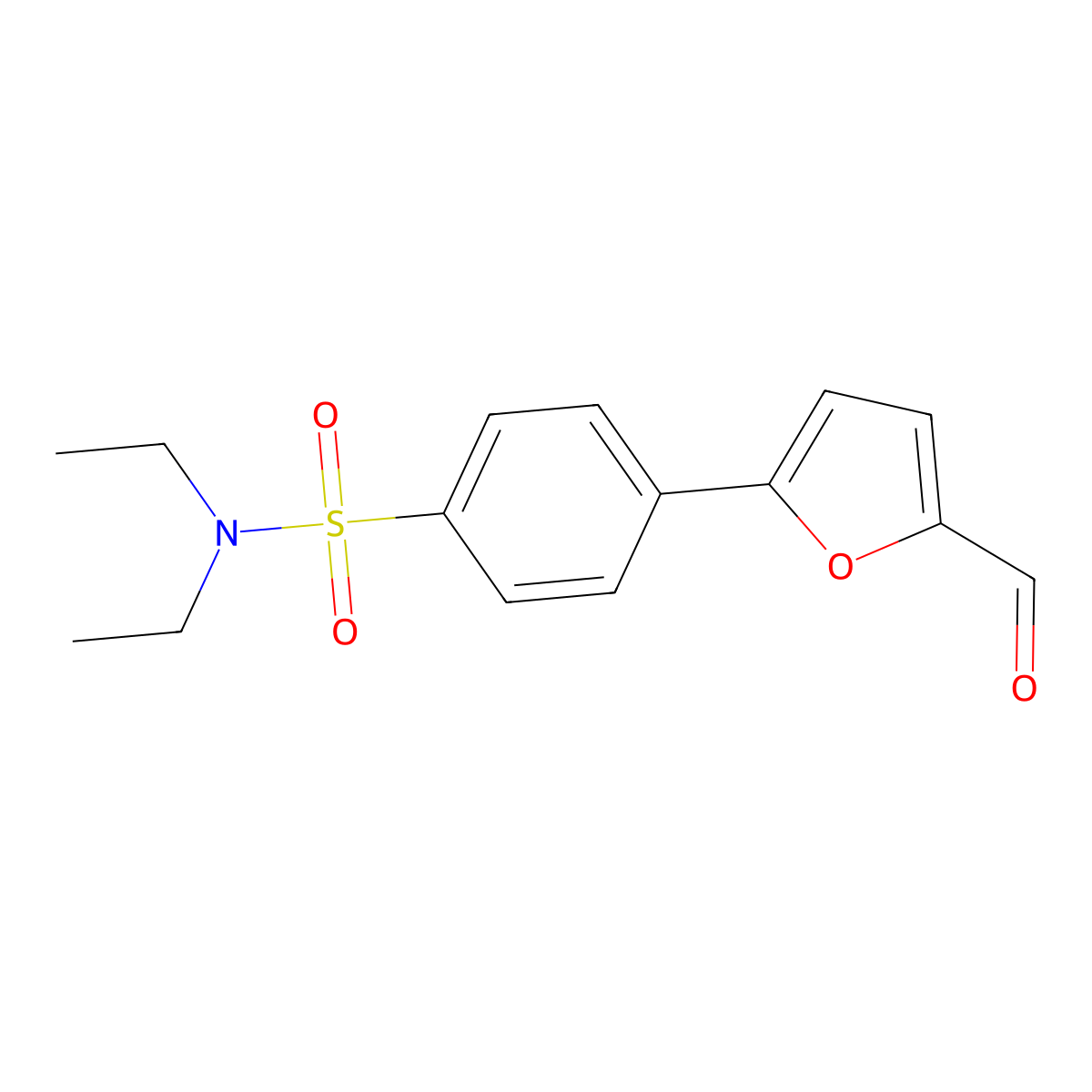 N,N-diethyl-4-(5-formylfuran-2-yl)benzene-1-sulfonamide molecular structure, CAS 554405-21-9