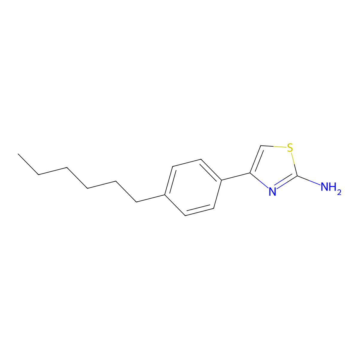 4-(4-Hexylphenyl)-1,3-thiazol-2-amine molecular structure, CAS 554405-51-5