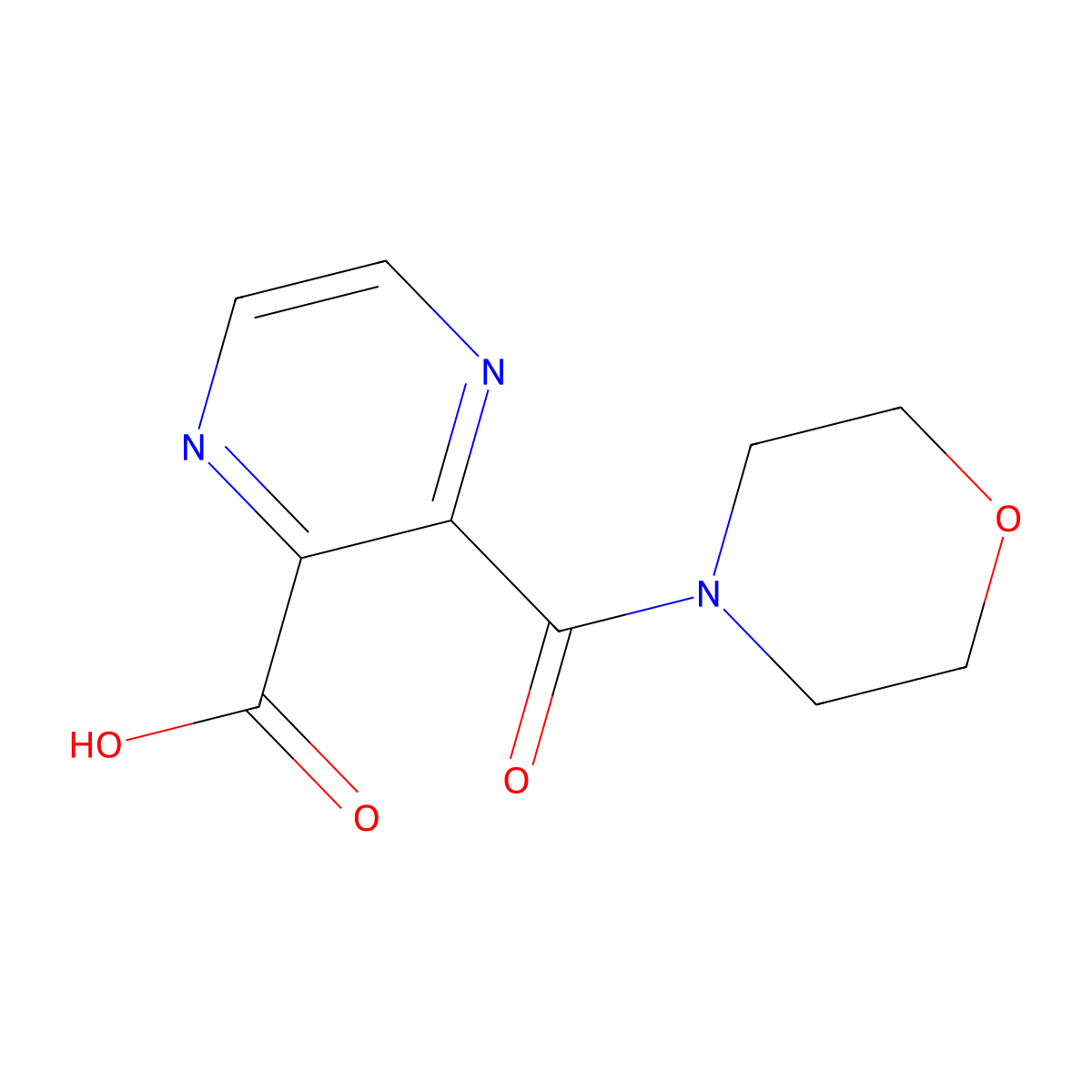 3-(Morpholine-4-carbonyl)pyrazine-2-carboxylic acid molecular structure, CAS 554405-93-5