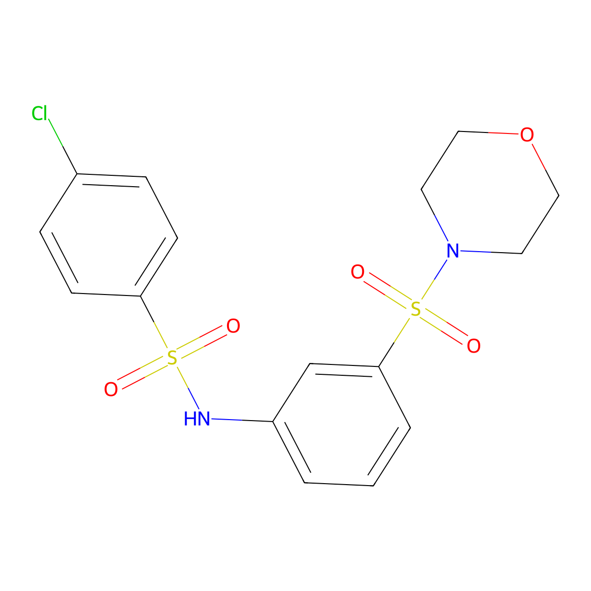 4-chloro-N-(3-morpholin-4-ylsulfonylphenyl)benzenesulfonamide molecular structure, CAS 554406-69-8