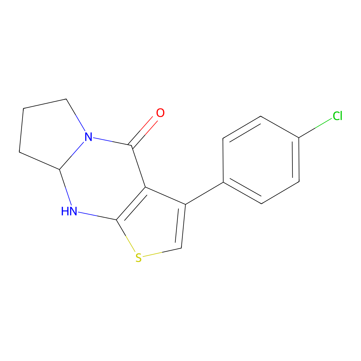 3-(4-chlorophenyl)-7,8,8a,9-tetrahydropyrrolo[1,2-a]thieno[2,3-d]pyrimidin-4(6H)-one molecular structure, CAS 554406-80-3