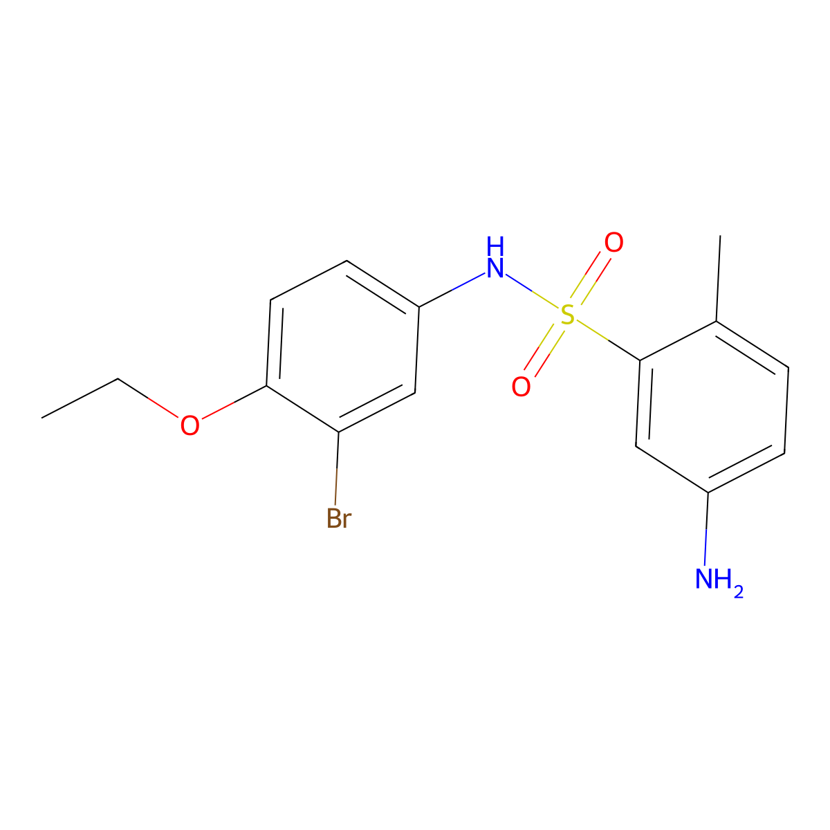 5-amino-N-(3-bromo-4-ethoxyphenyl)-2-methylbenzene-1-sulfonamide molecular structure, CAS 554407-03-3
