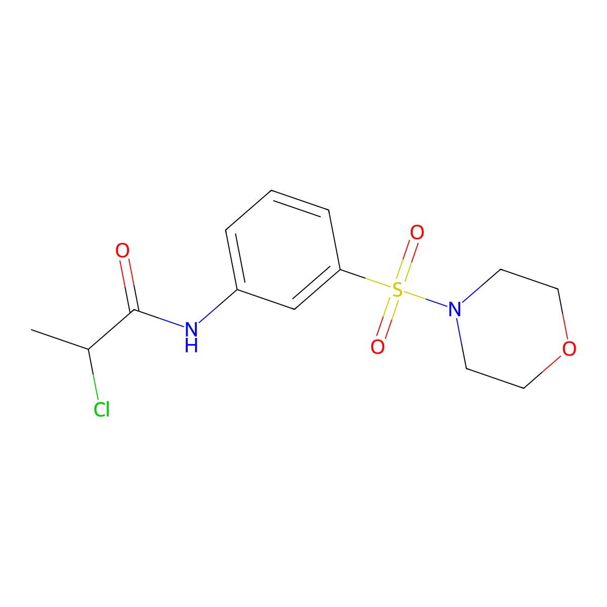 2-chloro-N-(3-(morpholine-4-sulfonyl)phenyl)propanamide molecular structure, CAS 554407-05-5