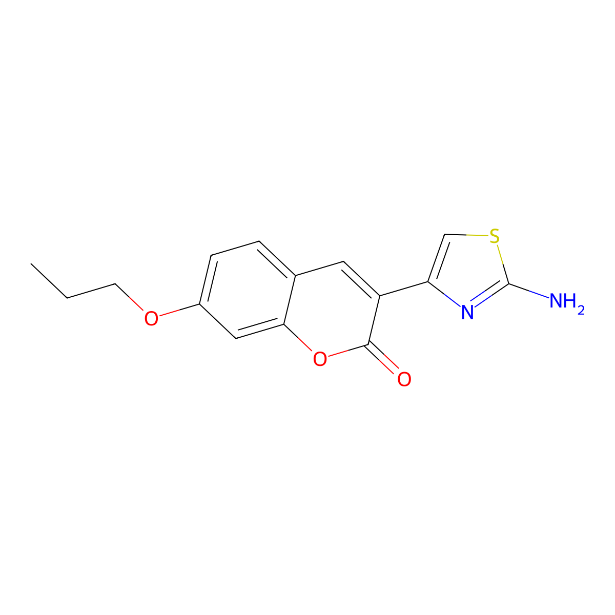 3-(2-amino-1,3-thiazol-4-yl)-7-propoxy-2H-chromen-2-one molecular structure, CAS 554407-09-9