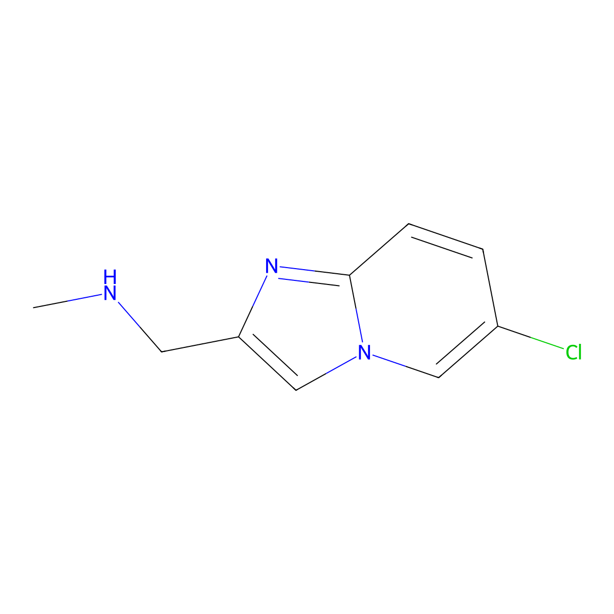 ((6-Chloroimidazo(1,2-a)pyridin-2-yl)methyl)(methyl)amine molecular structure, CAS 554407-29-3
