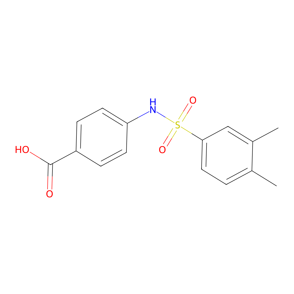 4-(3,4-Dimethylbenzenesulfonamido)benzoic acid molecular structure, CAS 554407-31-7