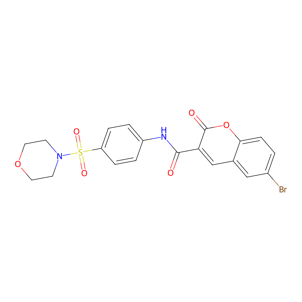 6-bromo-N-(4-(morpholinosulfonyl)phenyl)-2-oxo-2H-chromene-3-carboxamide molecular structure, CAS 554407-56-6