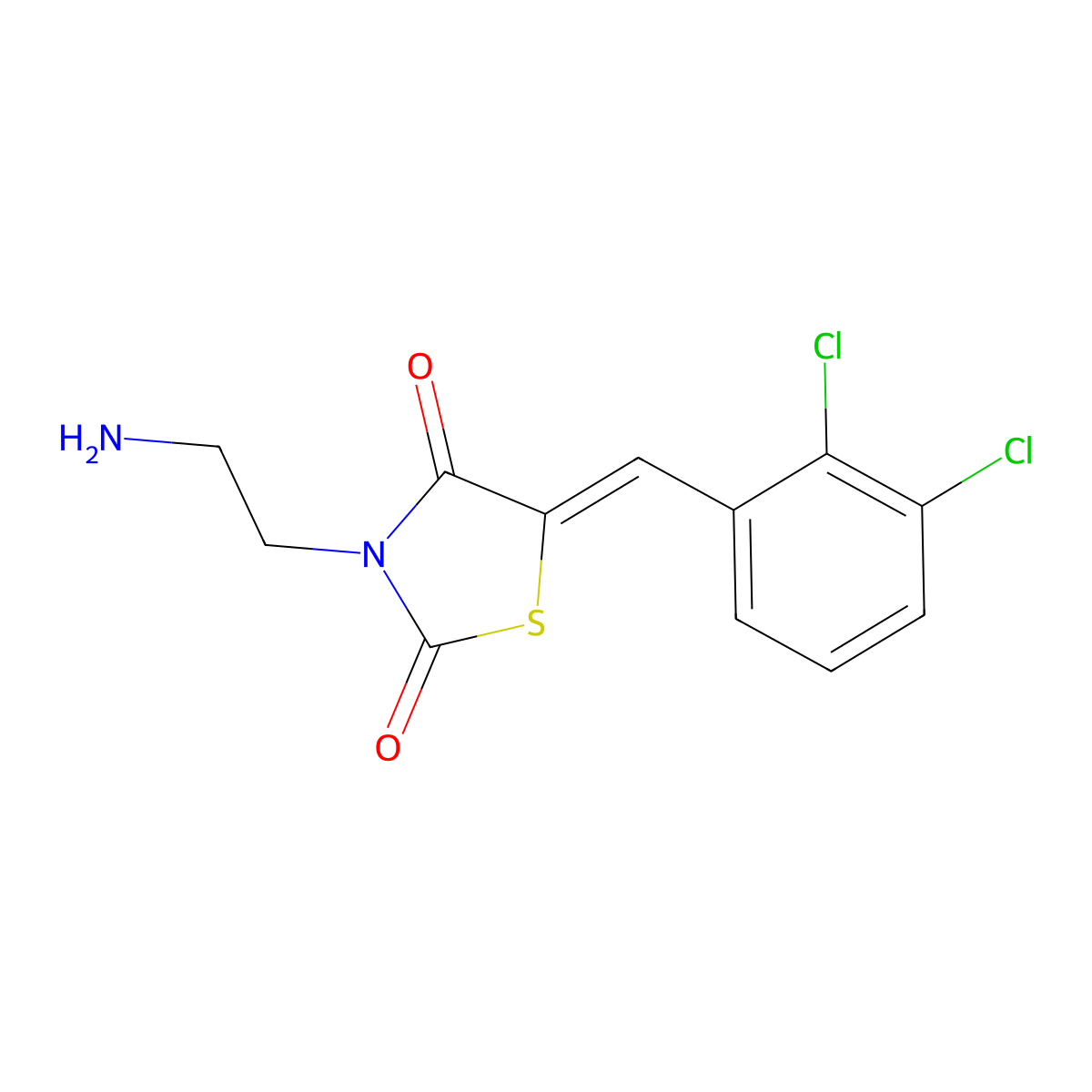 3-(2-Aminoethyl)-5-[(2,3-dichlorophenyl)methylidene]-1,3-thiazolidine-2,4-dione molecular structure, CAS 554407-63-5