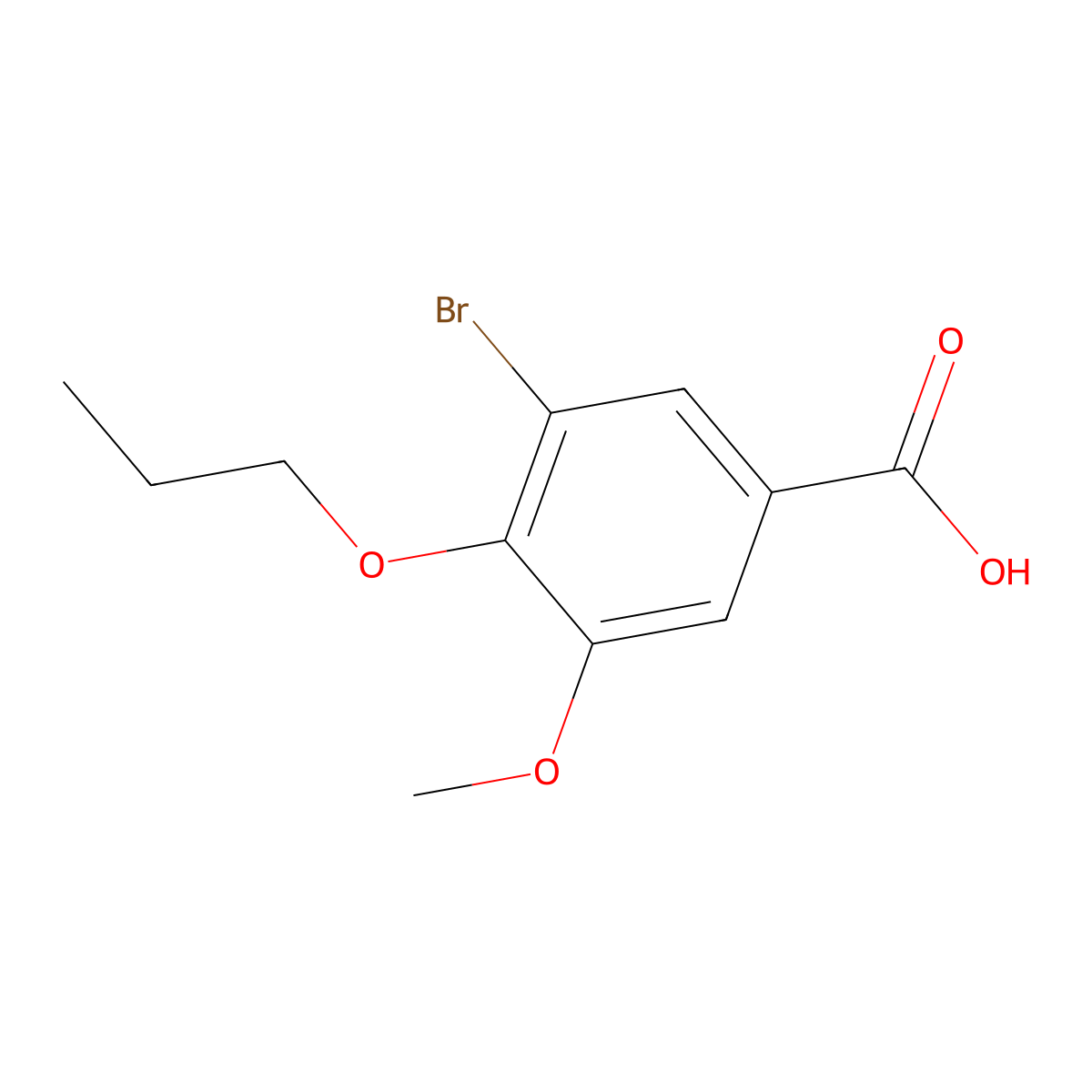 3-Bromo-5-methoxy-4-propoxybenzoic acid molecular structure, CAS 554407-81-7