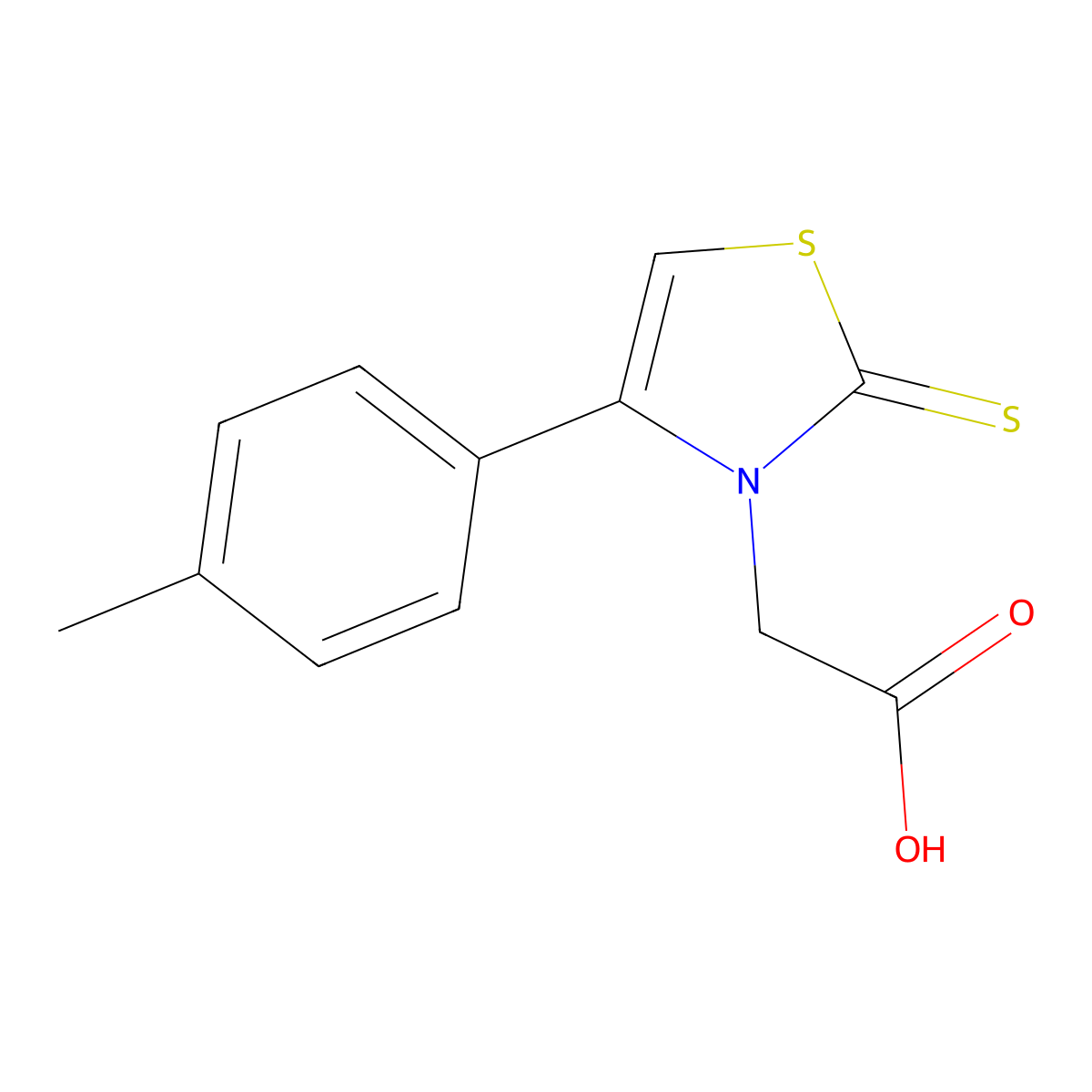 2-[4-(4-Methylphenyl)-2-sulfanylidene-2,3-dihydro-1,3-thiazol-3-yl]acetic acid molecular structure, CAS 554407-96-4