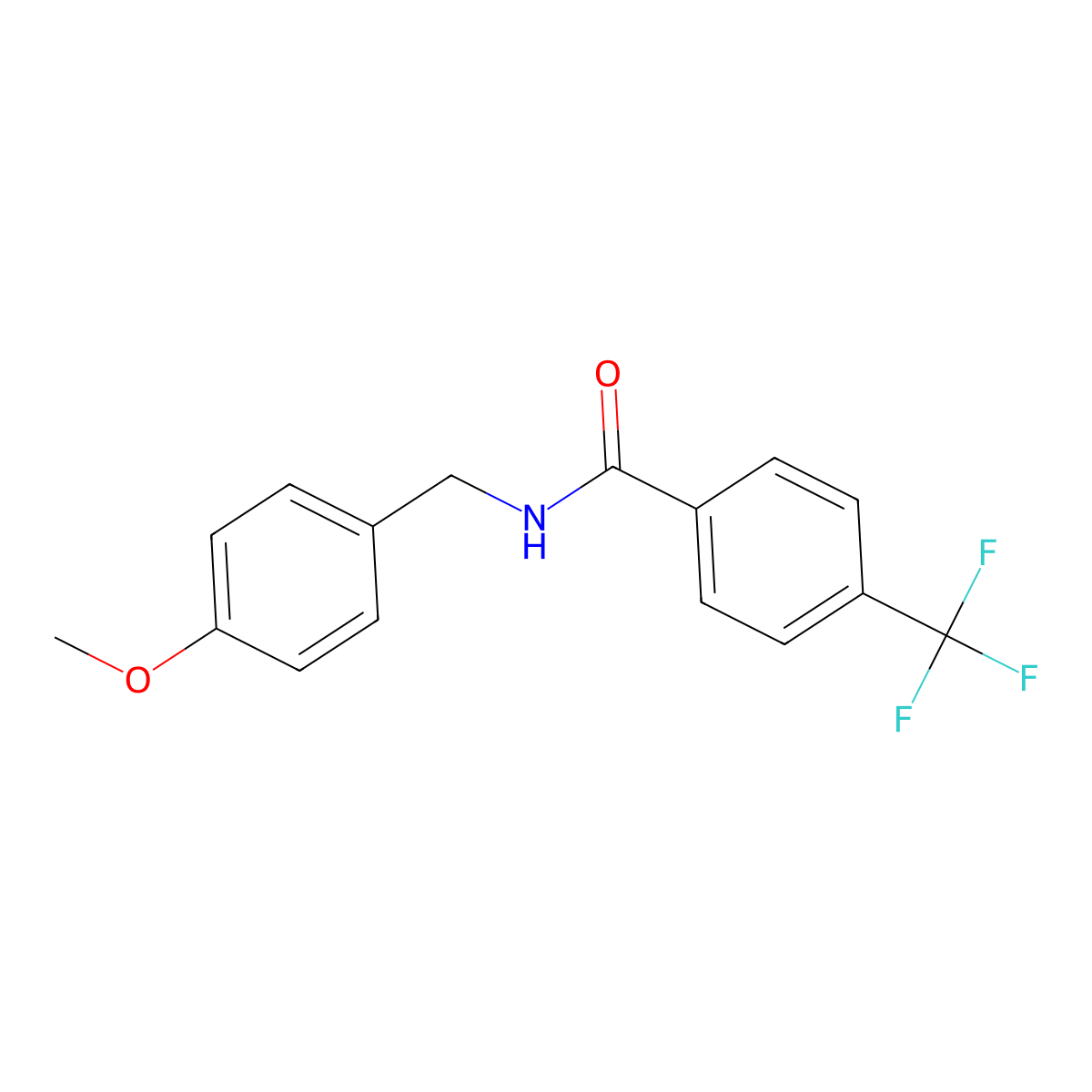 N-(4-Methoxybenzyl)-4-(trifluoromethyl)benzamide molecular structure, CAS 554408-00-3