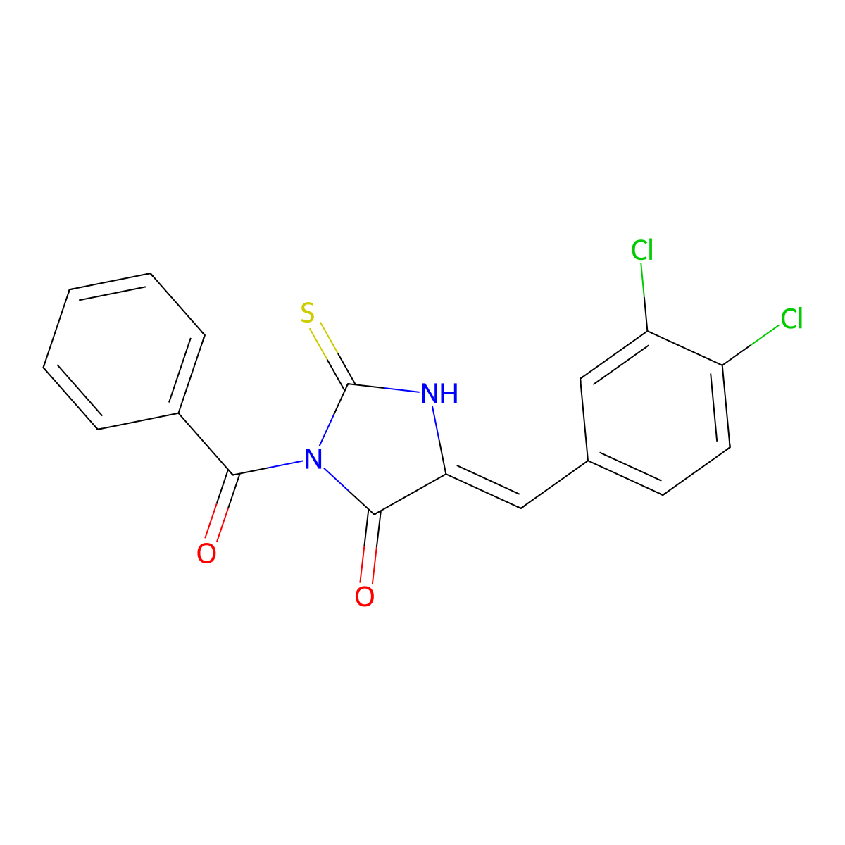 3-Benzoyl-5-[(3,4-dichlorophenyl)methylidene]-2-sulfanylideneimidazolidin-4-one molecular structure, CAS 554408-53-6