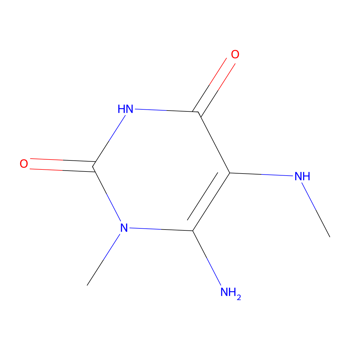6-Amino-1-methyl-5-(methylamino)pyrimidine-2,4(1H,3H)-dione molecular structure, CAS 55441-70-8