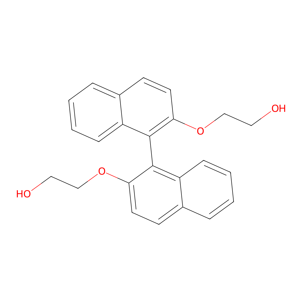 2-[1-[2-(2-Hydroxyethoxy)naphthalen-1-yl]naphthalen-2-yl]oxyethanol molecular structure, CAS 55441-95-7
