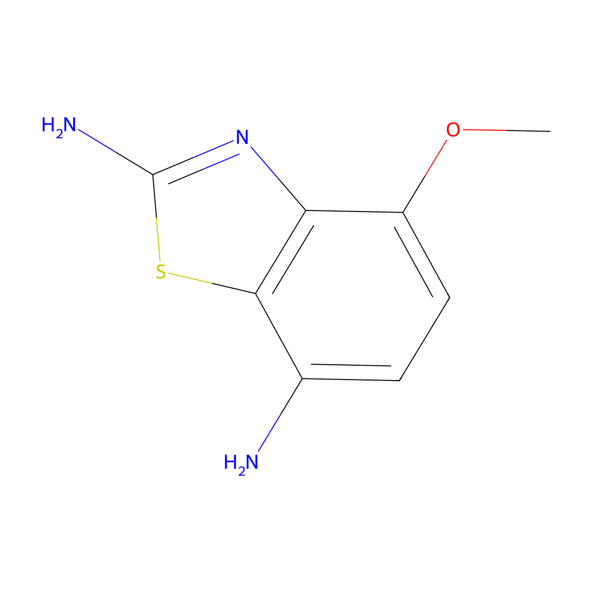 4-Methoxy-1,3-benzothiazole-2,7-diamine molecular structure, CAS 554420-45-0