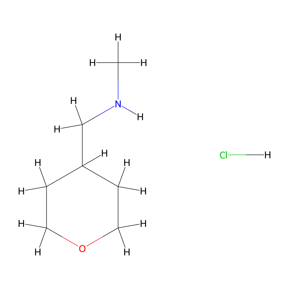 Methyl((oxan-4-yl)methyl)amine hydrochloride molecular structure, CAS 554420-73-4