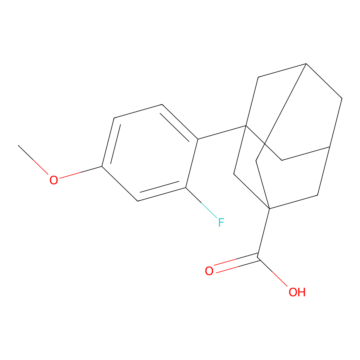 3-(2-Fluoro-4-methoxyphenyl)adamantane-1-carboxylic acid molecular structure, CAS 554422-85-4