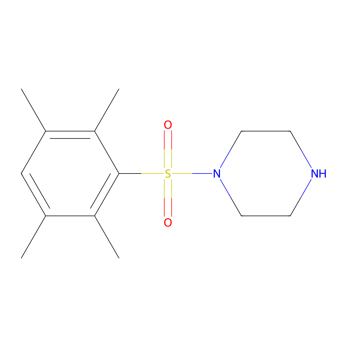 1-(2,3,5,6-Tetramethylbenzenesulfonyl)piperazine molecular structure, CAS 554423-01-7