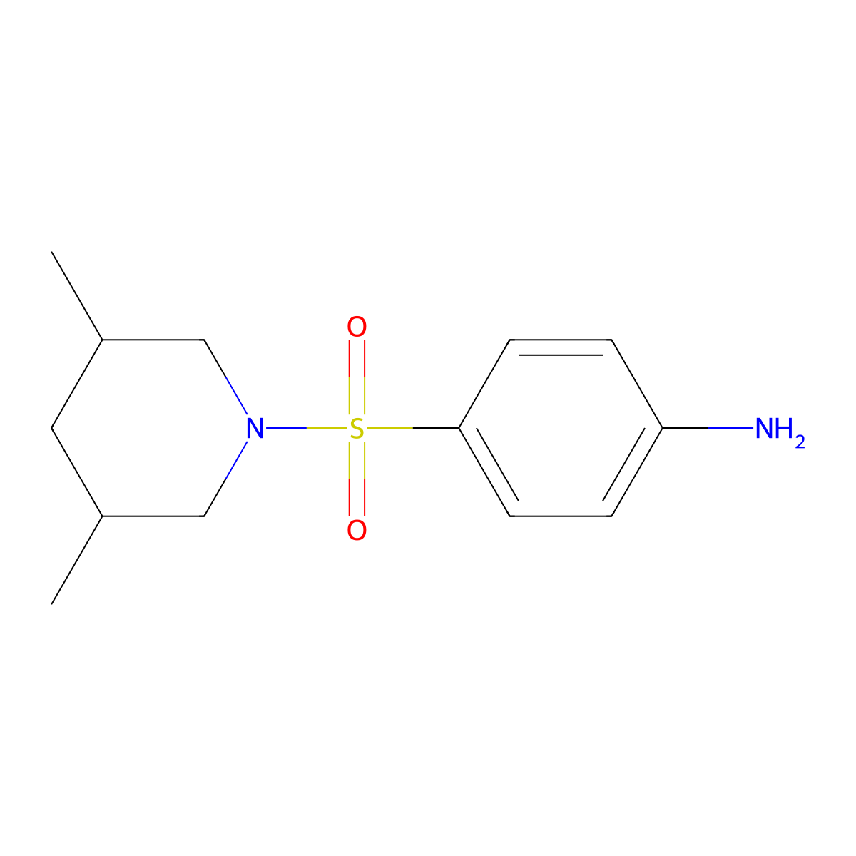 4-((3,5-Dimethylpiperidin-1-yl)sulfonyl)aniline molecular structure, CAS 554423-28-8