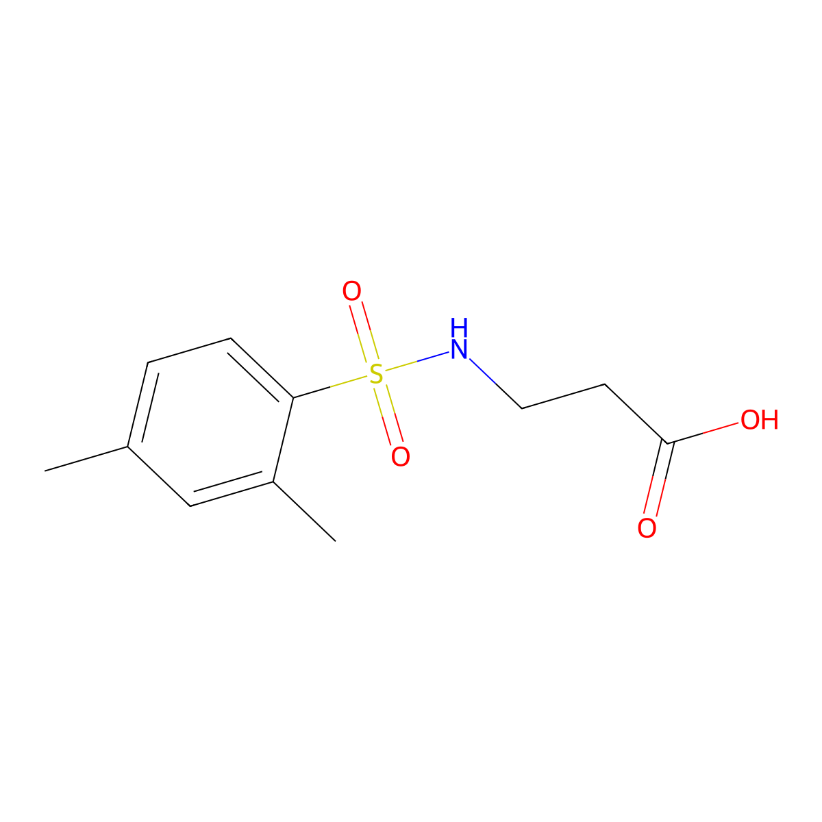 3-(2,4-Dimethylbenzenesulfonamido)propanoic acid molecular structure, CAS 554423-44-8