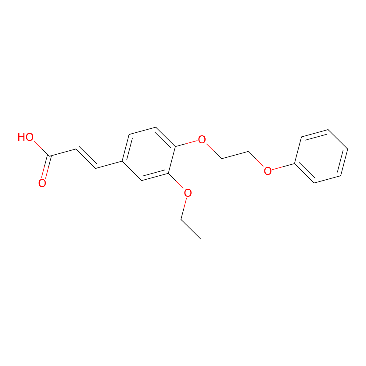 3-[3-Ethoxy-4-(2-phenoxy-ethoxy)-phenyl]-acrylic acid molecular structure, CAS 554423-47-1