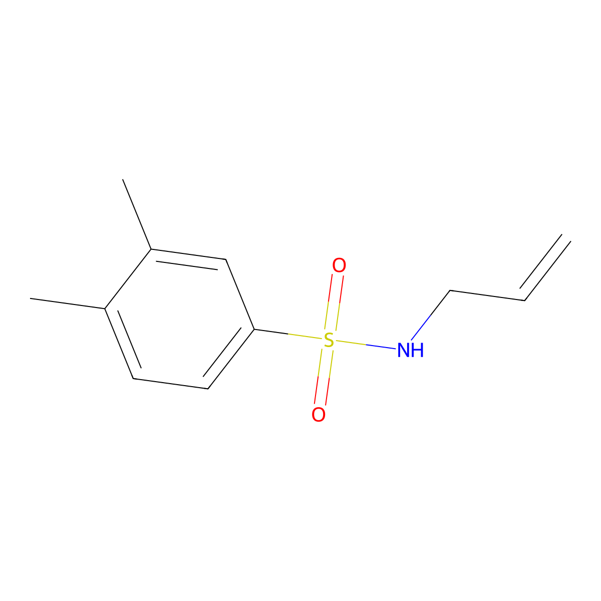 3,4-dimethyl-N-prop-2-enylbenzenesulfonamide molecular structure, CAS 554423-49-3
