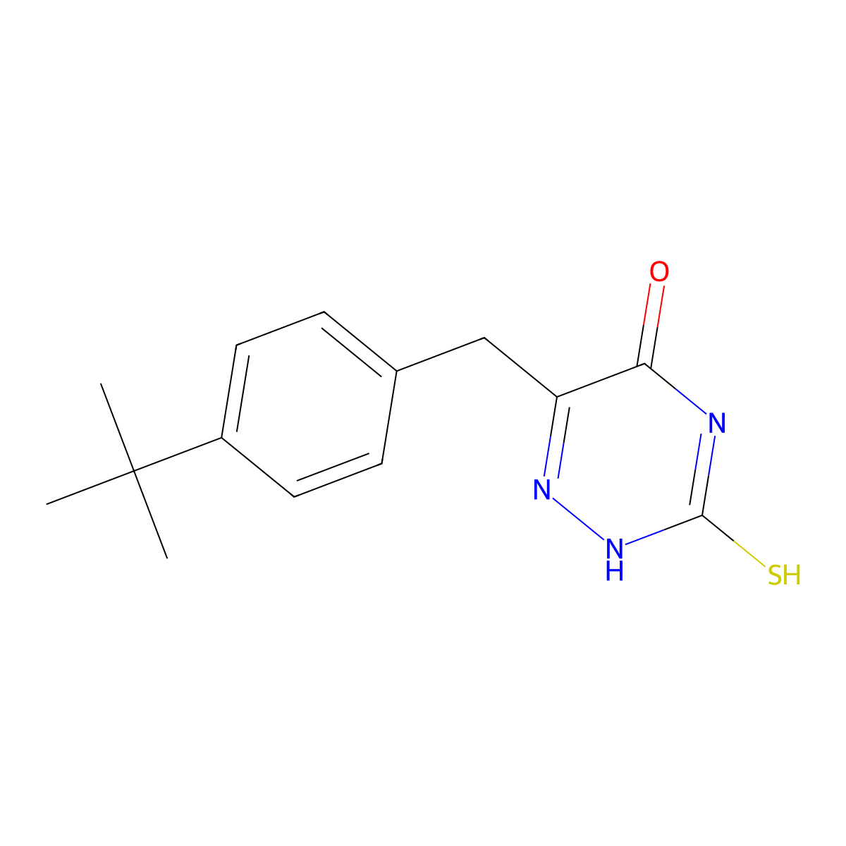 6-[(4-Tert-butylphenyl)methyl]-3-sulfanyl-2,5-dihydro-1,2,4-triazin-5-one molecular structure, CAS 554423-58-4